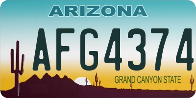AZ license plate AFG4374