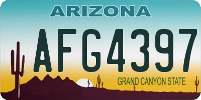 AZ license plate AFG4397