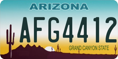 AZ license plate AFG4412