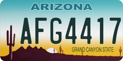 AZ license plate AFG4417