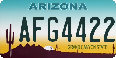 AZ license plate AFG4422