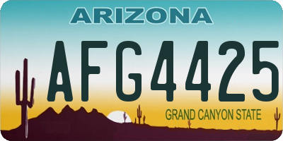 AZ license plate AFG4425