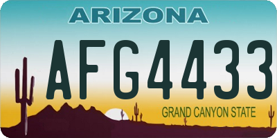 AZ license plate AFG4433