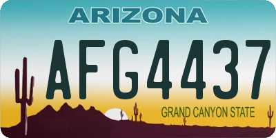 AZ license plate AFG4437