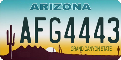 AZ license plate AFG4443
