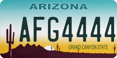AZ license plate AFG4444