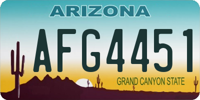 AZ license plate AFG4451