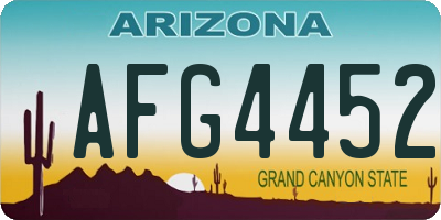 AZ license plate AFG4452
