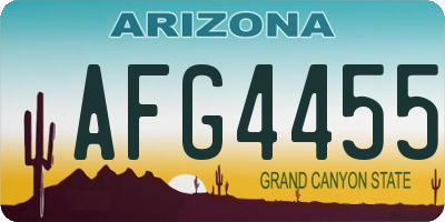 AZ license plate AFG4455
