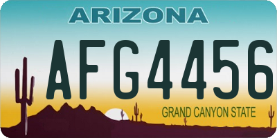 AZ license plate AFG4456