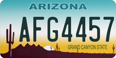 AZ license plate AFG4457