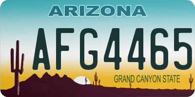 AZ license plate AFG4465