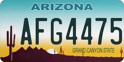 AZ license plate AFG4475