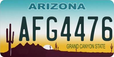 AZ license plate AFG4476