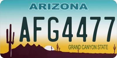 AZ license plate AFG4477