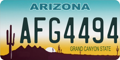 AZ license plate AFG4494