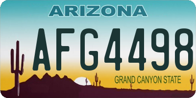 AZ license plate AFG4498