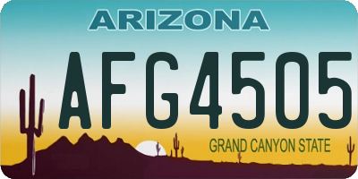 AZ license plate AFG4505