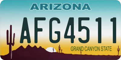 AZ license plate AFG4511