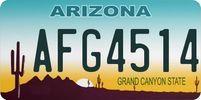 AZ license plate AFG4514
