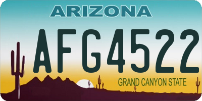AZ license plate AFG4522