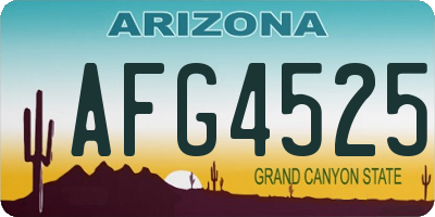 AZ license plate AFG4525