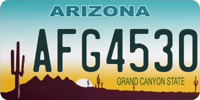 AZ license plate AFG4530