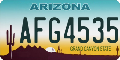 AZ license plate AFG4535