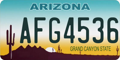 AZ license plate AFG4536