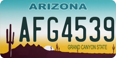 AZ license plate AFG4539