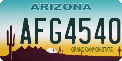 AZ license plate AFG4540