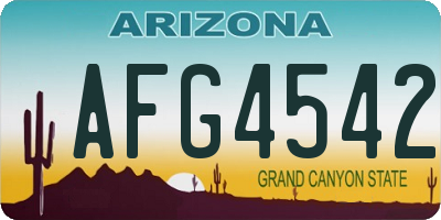 AZ license plate AFG4542