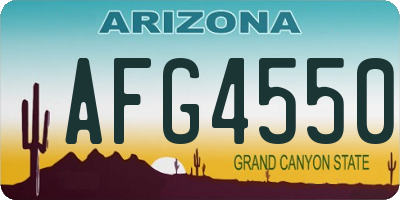 AZ license plate AFG4550