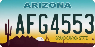 AZ license plate AFG4553