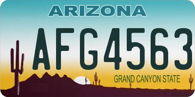 AZ license plate AFG4563