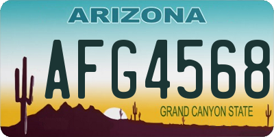 AZ license plate AFG4568
