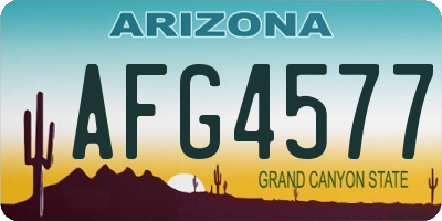 AZ license plate AFG4577