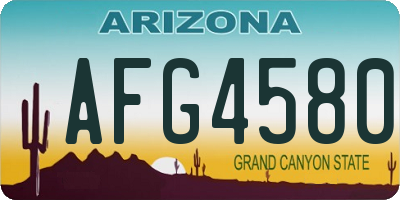 AZ license plate AFG4580