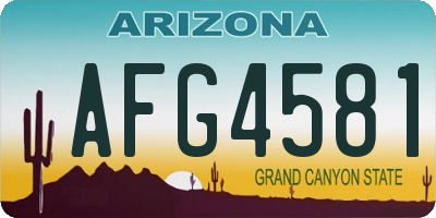 AZ license plate AFG4581