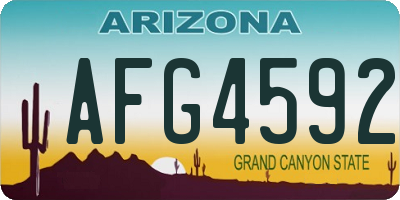 AZ license plate AFG4592