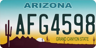 AZ license plate AFG4598