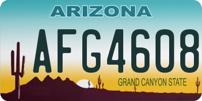AZ license plate AFG4608