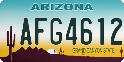 AZ license plate AFG4612