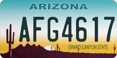 AZ license plate AFG4617