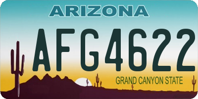 AZ license plate AFG4622
