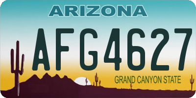 AZ license plate AFG4627