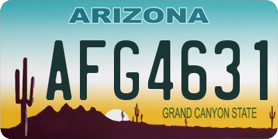 AZ license plate AFG4631