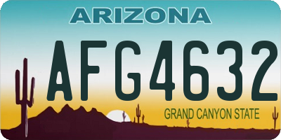 AZ license plate AFG4632