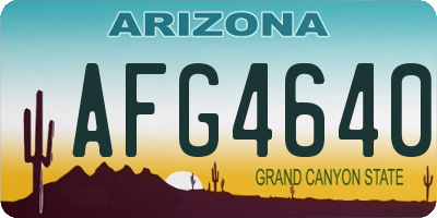 AZ license plate AFG4640