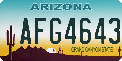 AZ license plate AFG4643